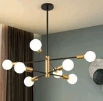 Sputnik Chandelier Black Gold Linear Ceiling 8-LIGHT Kaisite KST-8006 Ob. Fixed Price $25.99.