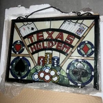 Texas Hold Em Poker Stained Glass Hanging Wall Decor Landmark Lighting Inc New. Fixed Price $499.99.
