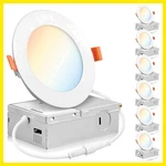 Parmida 6 Pack 4 Inch Dimmable 5CCT Ultra-thin Led Recessed Ceiling Light Wit.... Fixed Price $62.99.