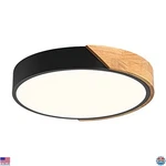 Modern Led Ceiling Light Fixture, Minimalist Wood Flush Mount, 4000K, 11.8". Fixed Price $41.93.