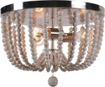 Kenroy Home 93134BS Light Wood Bead Flush Mount Brushed Steel Finish. Fixed Price $71.06.
