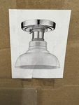 Golden Lighting Carver Flush Mount Chrome With Vintage Milk Glass Shade. Fixed Price $49.87.