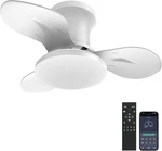 22" White Ceiling Fan With Dimmable Led Light, 6-SPEED Dc Motor, Quiet Operation. Fixed Price $83.99.