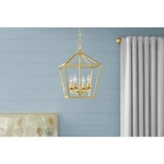Home Decorators Weyburn 4-LIGHT Gold Fchandelier With Caged Metal Shade. Fixed Price $33.24.