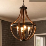 Farmhouse Wooden Chandelier Lighting Fixture Pendant Hanging Lamp 6. Fixed Price $50.95.
