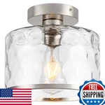 Zlepmlla Modern Semi Flush Mount Ceiling Light Industrial Clear Hammered Glass. Fixed Price $76.49.