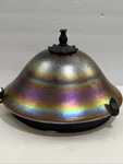 Todd Phillips Iridescent Carnival Glass Style Ceiling Light Lamp Shade Signed. Fixed Price $419.30.