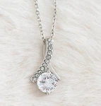 Drop Pendant Elegant Design Necklace Rhodium Plated To Prevent Tarnish. Fixed Price $9.98.
