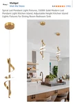 Vloitgol Modern Led Light FIXTURES,5500K Cool White Gold Pendant.... Fixed Price $40.00.