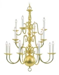Livex Lighting 5016 Brass Williamsburg 16-LIGHT 3 Tier Chandelier. Fixed Price $767.96.