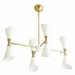 White Brass Italian Arteriors Chandelier Mid Century Sputnik Stilnovo Light 4ARM. Fixed Price $379.05.