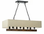 Cal Lighting Burley Wood/metal Eight Chandelier W/ Burlap Shade FX-3654-8. Fixed Price $459.23.