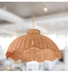 Creative Co-op 60-WATT Large Scalloped Rattan Pendant Lighting, Natural. Fixed Price $209.15.