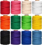 12 Rolls Of 3MM Colorful Natural Cotton Macrame Cord For Creative Crafts. Fixed Price $40.59.