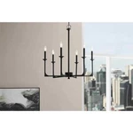 Hampton Bay Highgate 6-LIGHT Matte Black Chandelier Without Glass Shade. Fixed Price $56.95.