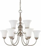 Nuvo 60-1823 2-TIER Chandelier Brushed Nickel Finish With White Satin Glass. Fixed Price $122.46.