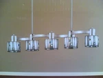 Nib Classy Kitchen Island 5-LITE Tiffany Glass Pendant Light (brushed Nickel Fin. Fixed Price $269.95.