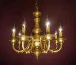 Vintage Chandelier Fine Matt Gold Bronze 8 Light French Fixtures 22". Fixed Price $555.00.