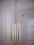 Lnc Modern Gold 1-LIGHT Drum Pendant With Stained Glass Shade Cylinder. Fixed Price $34.95.