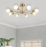 Rennnsan Claire 24 In. 8-LIGHT Gold Mid-century Pendant Ceiling. Fixed Price $55.99.