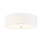 Justice Textile Classic 5LT Drum Flush-mount, Brass/white FAB-9732-WHTE-BRSS. Fixed Price $312.00.