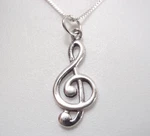 Treble Clef 925 Sterling Silver Pendant Music. Fixed Price $15.99.