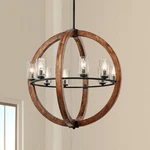 Grand Bank 28" Wide Double Wood Chandelier By Kichler. Fixed Price $2069.99.