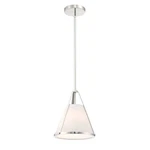 Crystorama Fulton 1 Light Mini Pendant, Polished Nickel/white FUL-900-PN. Fixed Price $198.40.