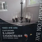 Hampton Bay Lighting 5-LIGHT Chandelier Satin Bronze HB2588-34. Fixed Price $48.07.