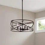 Hampton Bay Hastings 4LIGHT Oil Rubbed Bronze Vintage Industrial Drum Chandelier. Fixed Price $74.99.
