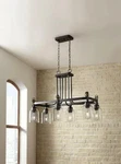 Home Decorators Knollwood 32" 6-LIGHT Black Bronze With Brass Round Chandelier. Fixed Price $379.05.