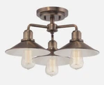 Designers Fountain Newbury Station Semi Flush, Old Satin Brass 85411-OSB. Fixed Price $40.00.