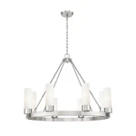 Innovations Boreas 6LT 36" Chandelier 8" Shade, Sn/stwh 617-8CR-SN-G617-8SWH. Fixed Price $1599.40.