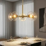 27" Elegant Pendant Light With Clear Glass Shade Gold Chandelier Modern Fixture. Fixed Price $139.99.