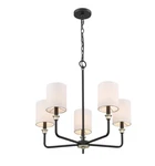 Millennium 9145-MB/MG Chelsea Light 25" Wide Chandelier Matte Black Gold New. Fixed Price $78.39.