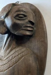 African (east) Makonde Kamba Carved Wood Bust Plaque High Relief Tribal Art. Fixed Price $85.00.