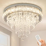 Crystal Chandeliers Led Ceiling Light Fixture With Remote Large Flush. Fixed Price $180.99.