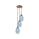 Innovations Vaz 3LT 13" Cord Multi Pendant, Cp/blue 113B-3P-AC-G557-6BL. Fixed Price $818.40.
