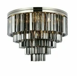 Crystal Chandelier Flush Mount Silver Shade Living Or Dining Room 17 Light 32". Fixed Price $2649.14.