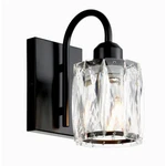Black Wall Sconce Modern Bathroom Vanity Light With K9 Crystal Shade For Hallway. Fixed Price $59.99.