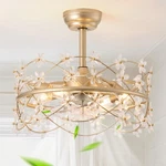 20 Inch Gold Caged Ceiling Fan Light, Flower Chandelier With.... Fixed Price $237.78.
