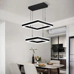 Luxury Modern Led Chandelier 2 Square Ring Dimmable Ceiling Light W/ Remote New. Fixed Price $119.99.