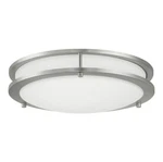 Hampton Bay Flaxmere 14 In. Brushed Nickel Led Flush Mount Light Selectable Cct. Fixed Price $29.99.