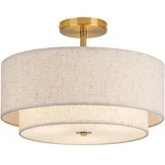 Calokes 16 Double Drum Gold 3 Light Semi Flush Mount Ceiling Classic. Fixed Price $124.45.