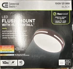 Commercial Electric Led 10 Black Dimmable Flush Mount Ceiling Light 650LM. Fixed Price $29.99.