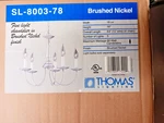 Thomas Lighting SL-8003-78 Five Lt. Chandelier, Brushed Nickel, 60 W Candelabra. Fixed Price $69.00.