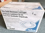 Nutone 744NT Recessed One-bulb Bathroom Exhaust Fan/light, White, 2.0 Sones. Fixed Price $40.00.