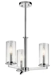 Kichler 43997CH Crosby 18" 3-LIGHT Clear Glass Semi Flush Chandelier In Chrome. Fixed Price $249.97.