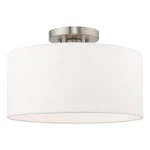 Livex Lighting Meridian 13" 1-LIGHT Metal & Glass Semi Flush Brushed Nickel. Fixed Price $94.99.