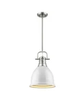 Golden Lighting Duncan 1-LIGHT Pewter 8.8 In. Pendant With White Shade. Fixed Price $52.00.